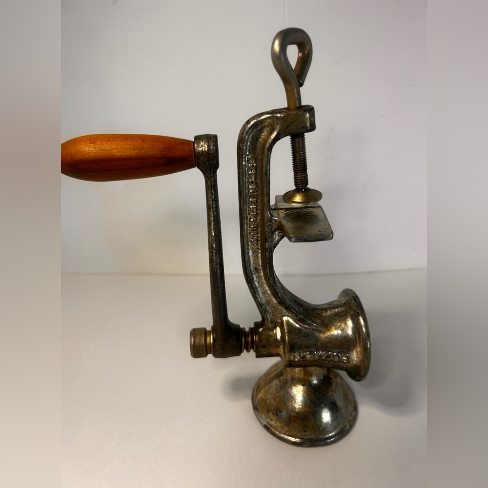 Porkert Meat Grinder. Czech Republic. Metal, Table Bracket. Vintage Functional.